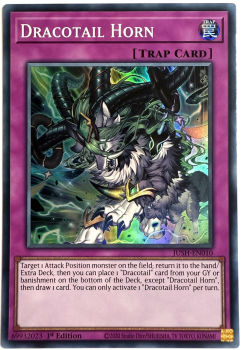 Yu-Gi-Oh! Karte - JUSH-EN010 Dracotail Horn (V.2 - Super Rare) - Englisch