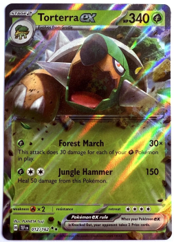 Pokémon Karte - TEF EN - 012/162 Double Rare - Chelterrar ex - Englisch