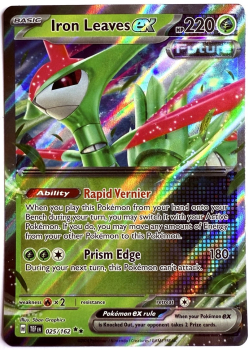 Pokémon Karte - TEF EN - 025/162 Double Rare - Eisenblatt ex - Englisch