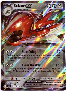 Pokémon Karte - TEF EN - 111/162 Double Rare - Scherox ex - Englisch