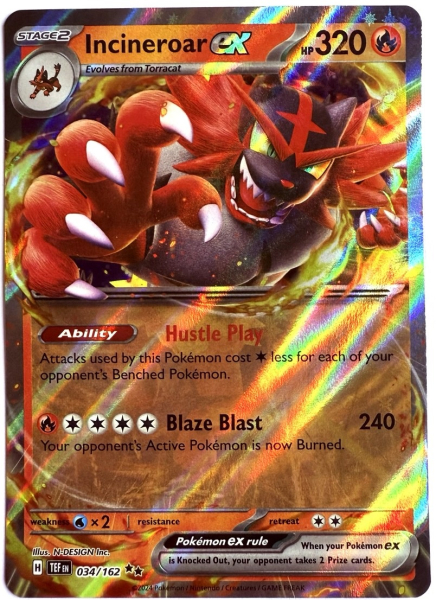Pokémon Karte - TEF EN - 034/162 Double Rare - Fuegro ex - Englisch