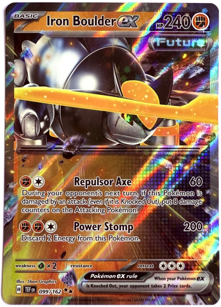 Pokémon Karte - TEF EN - 099/162 Double Rare - Eisenfels ex - Englisch
